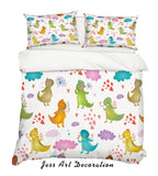 3D Cartoon Dinosaur Quilt Cover Set Bedding Set Pillowcases 1- Jess Art Decoration