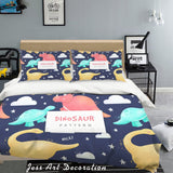 3D Colorful Dinosaur Pattern Quilt Cover Set Bedding Set Pillowcases 15- Jess Art Decoration