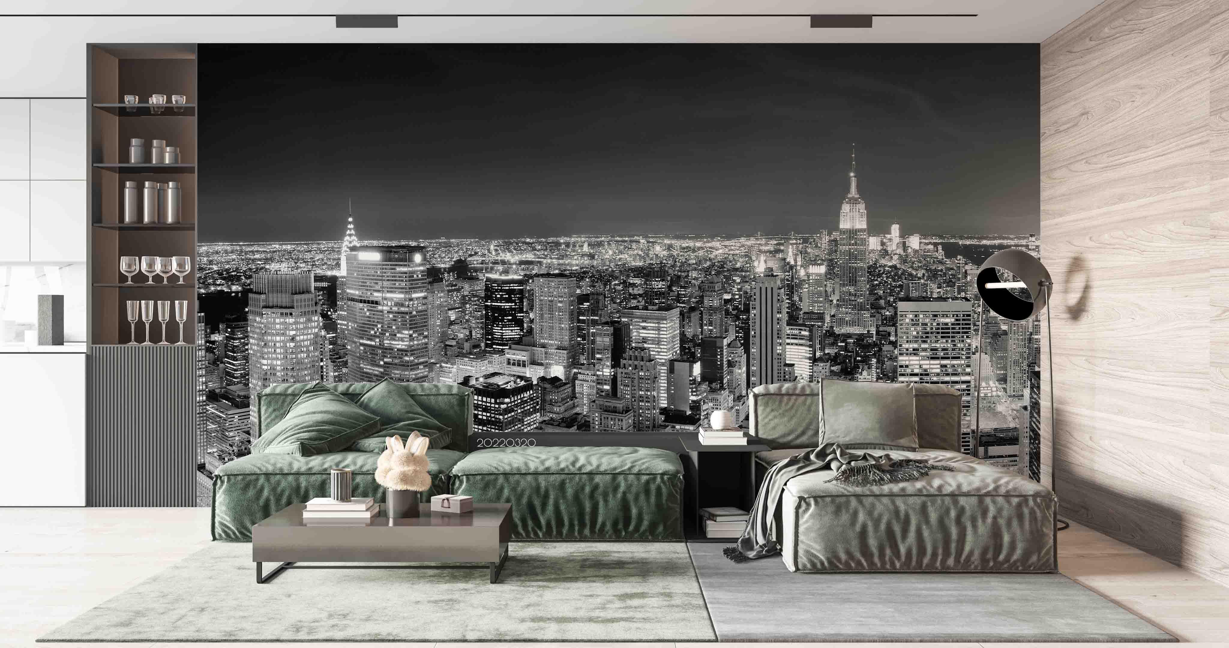 3D Night City Building Light Scenery Wall Mural Wallpaper GD 3768- Jess Art Decoration