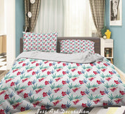 3D Colourful Plant Floral Leaves Pattern Quilt Cover Set Bedding Set Duvet Cover Pillowcases WJ 3841- Jess Art Decoration