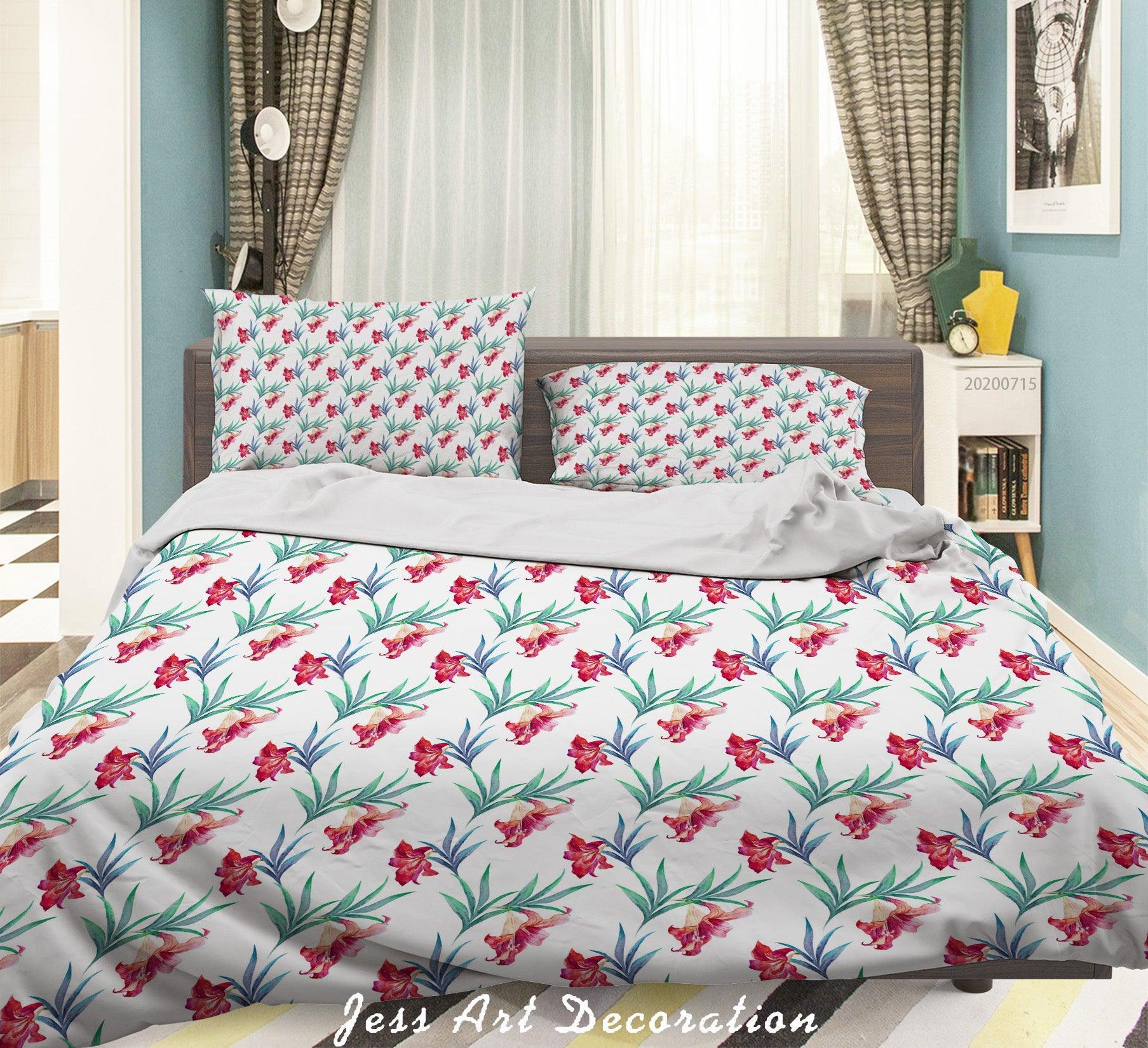 3D Colourful Plant Floral Leaves Pattern Quilt Cover Set Bedding Set Duvet Cover Pillowcases WJ 3841- Jess Art Decoration