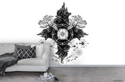 3D Tattoo Compass Arrows Roses Wall Mural Wallpaper WJ 3067- Jess Art Decoration