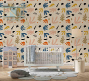 3D Hand Drawn Colored Leaves Wall Mural Wallpaper LQH 101- Jess Art Decoration