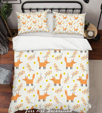 3D Orange Fox Quilt Cover Set Bedding Set Pillowcases 142- Jess Art Decoration