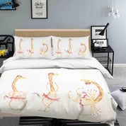 3D Cartoon Animal Giraffe Quilt Cover Set Bedding Set Duvet Cover Pillowcases SF067- Jess Art Decoration