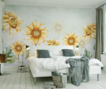3D Oil Painting Bloomy Sunflowers Wall Mural Removable 129- Jess Art Decoration