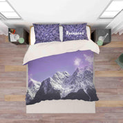3D Purple Sky Mountain Quilt Cover Set Bedding Set Pillowcases 125- Jess Art Decoration