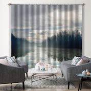 3D Landscape River Woods Fog Cloudy Curtains and Drapes GD 2974- Jess Art Decoration