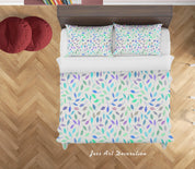 3D Green Blue Purple Leaves Quilt Cover Set Bedding Set Duvet Cover Pillowcases SF33- Jess Art Decoration