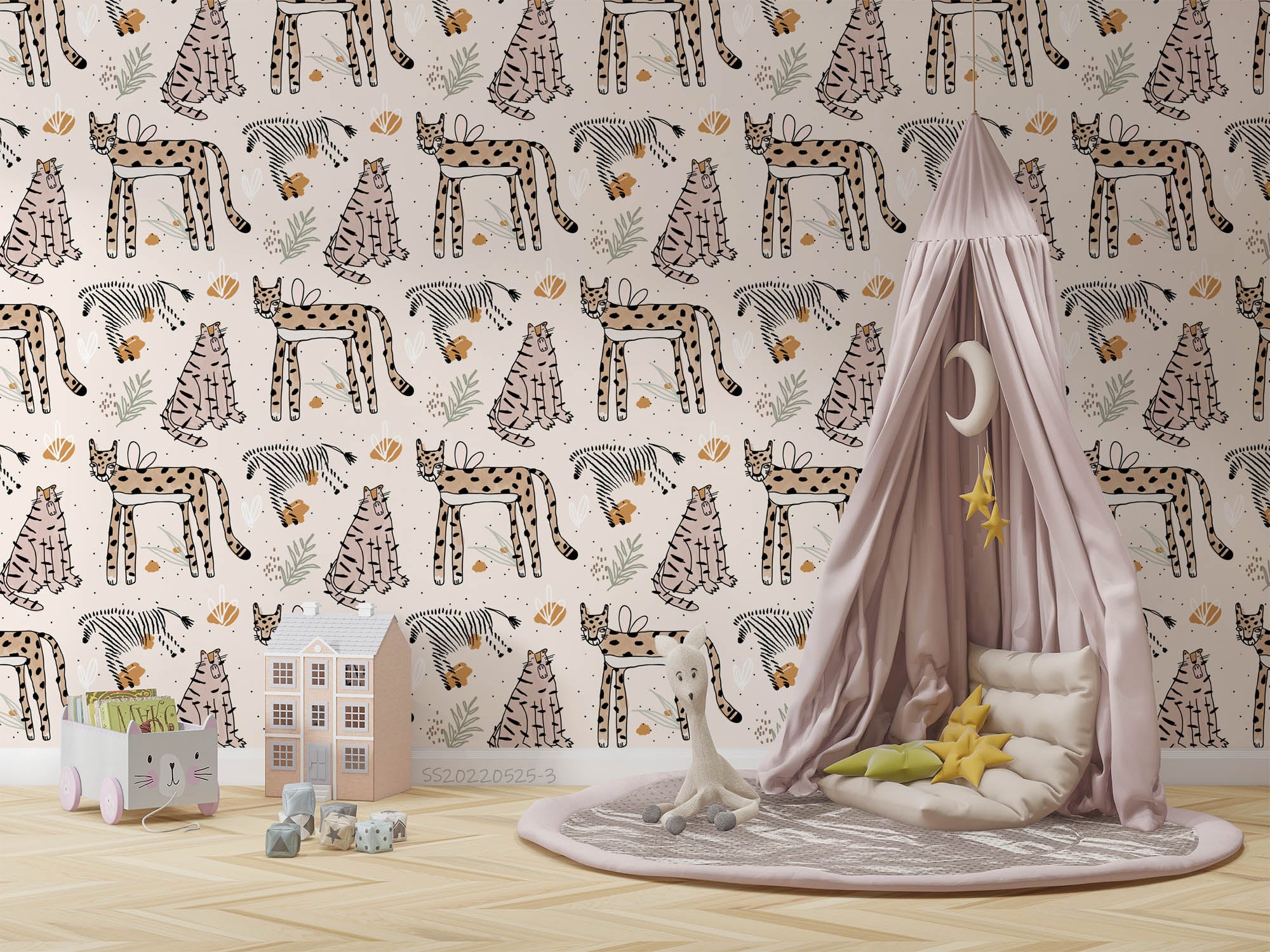 3D Abstract Tropical Animal Leopard Zebra Wall Mural Wallpaper GD 242- Jess Art Decoration