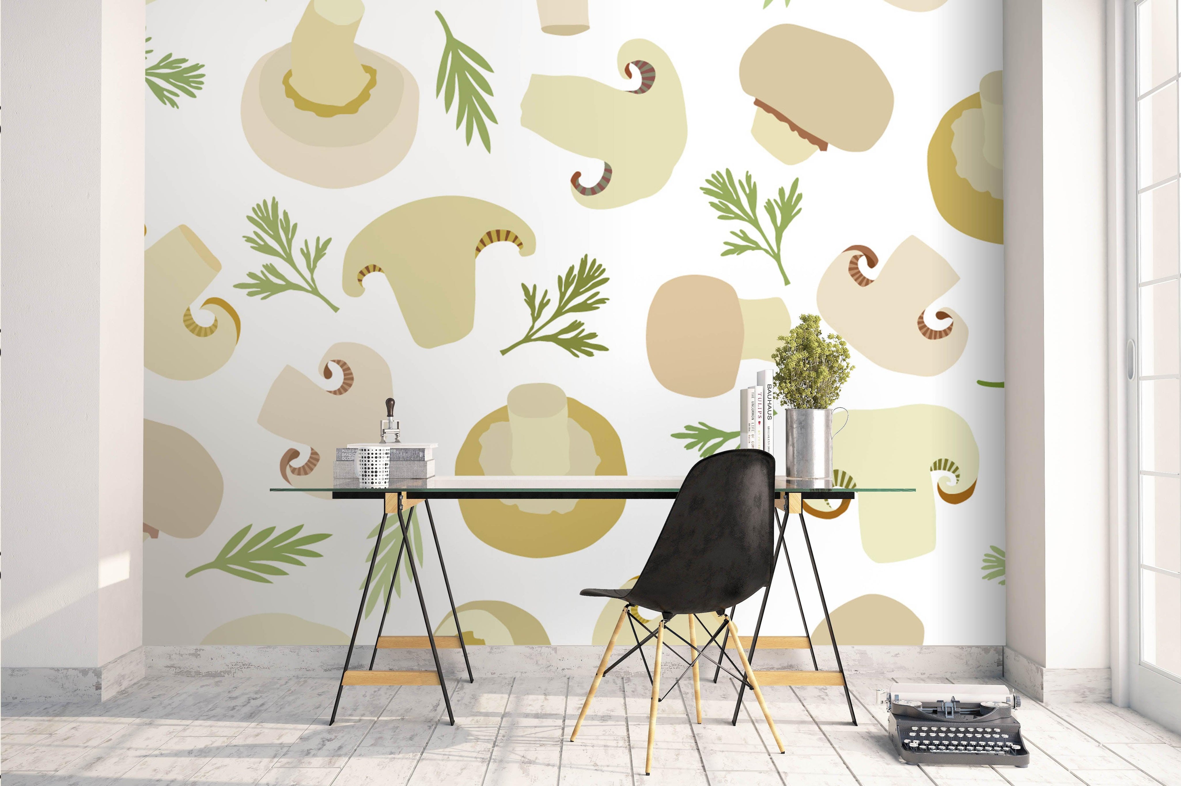 3D Brown Mushroom Wall Mural Wallpaper 120- Jess Art Decoration