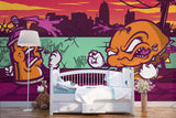 3D Abstract Cartoon Graffiti Wall Mural Wallpaper 297- Jess Art Decoration