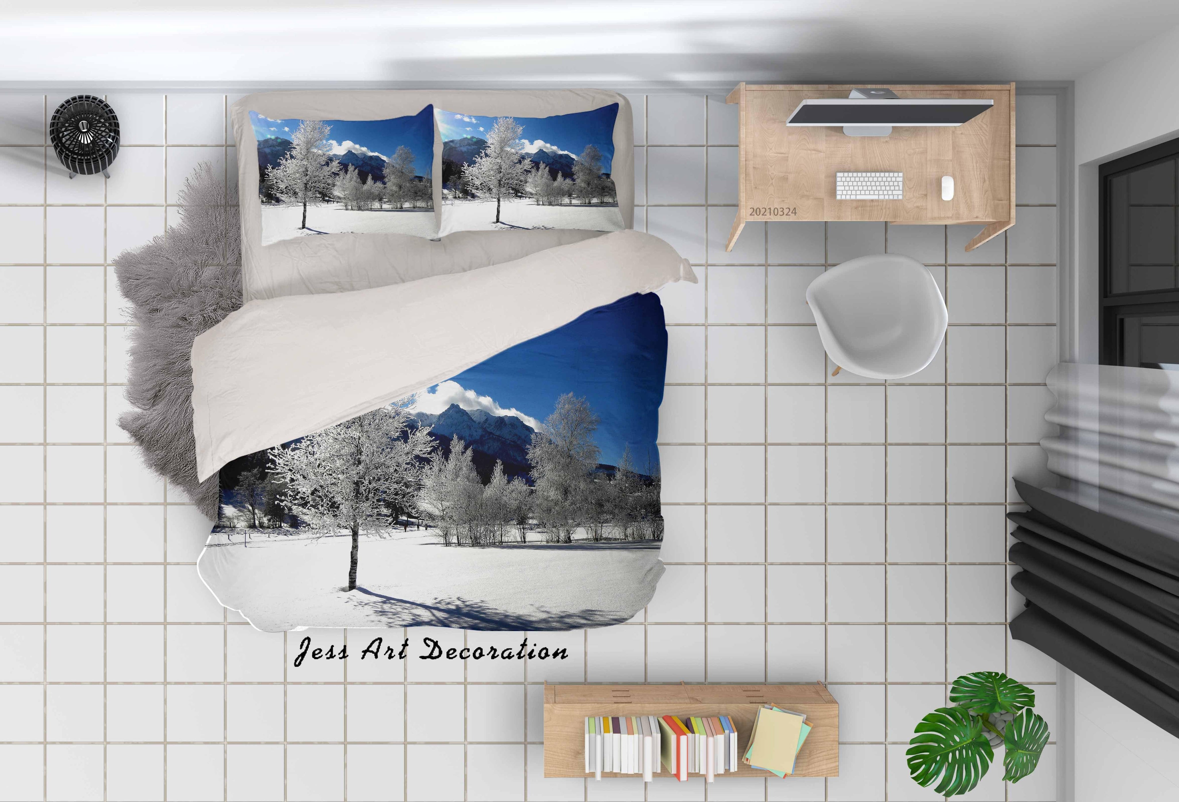 3D Mountains Snow Scene Quilt Cover Set Bedding Set Duvet Cover Pillowcases 121 LQH- Jess Art Decoration