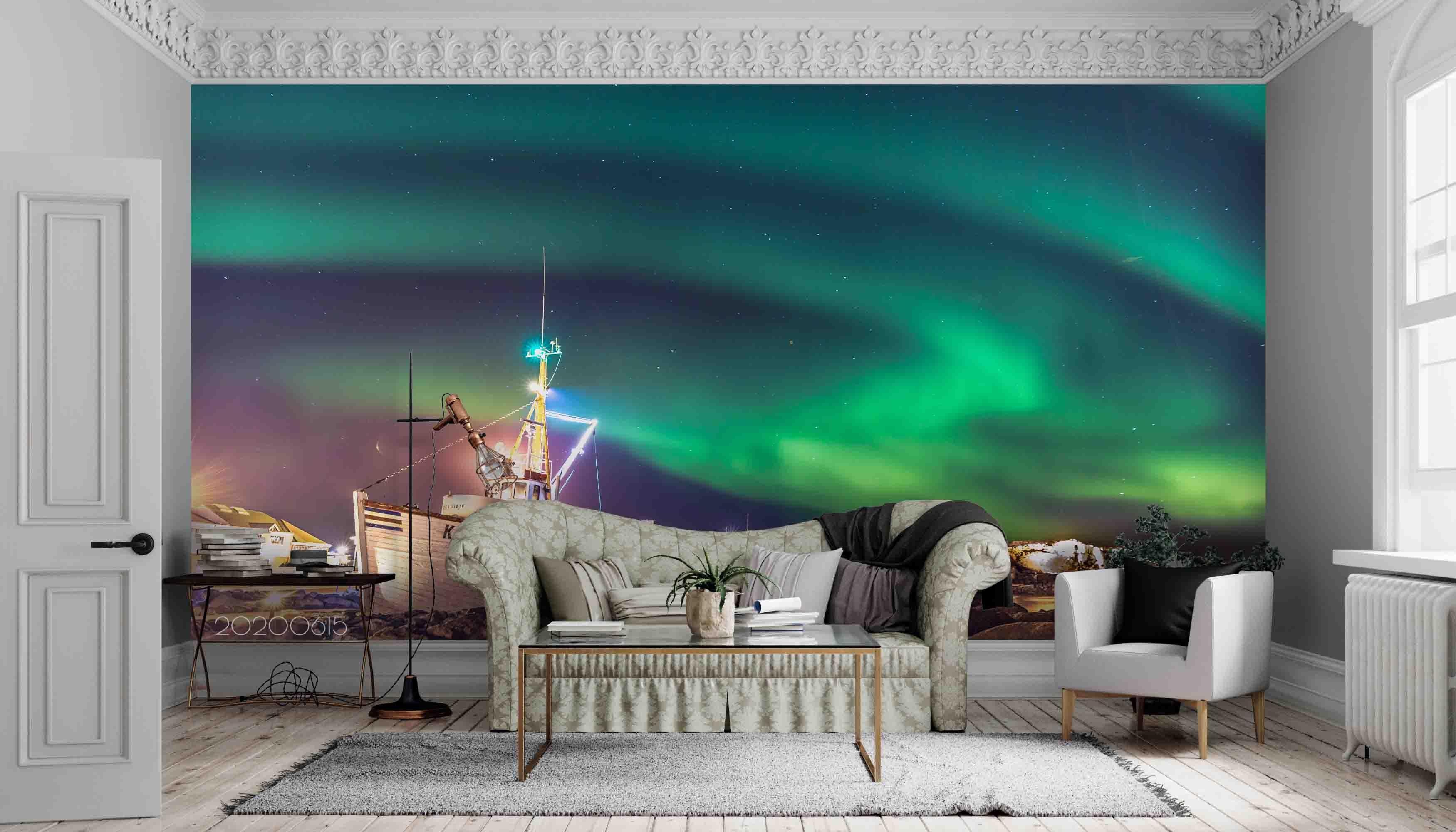 3D Dreamlike Polar Aurora Wall Mural Wallpaper LXL 16- Jess Art Decoration