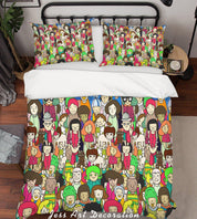 3D Graffiti Colorful Figure Quilt Cover Set Bedding Set Duvet Cover Pillowcases LXL- Jess Art Decoration