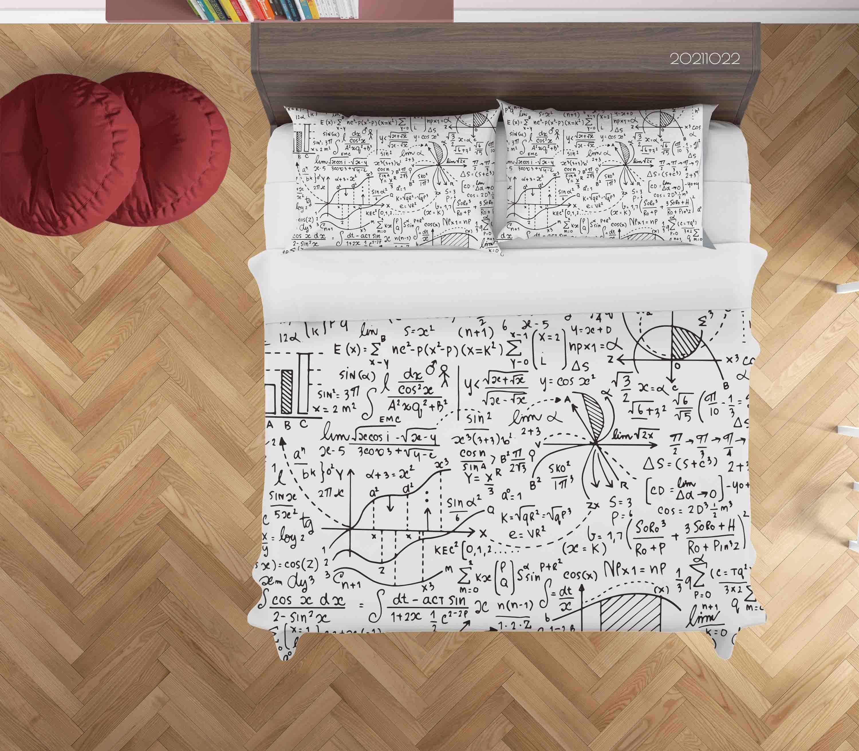 3D Abstract Arithmetic Graffiti Graffiti Quilt Cover Set Bedding Set Duvet Cover Pillowcases 55- Jess Art Decoration