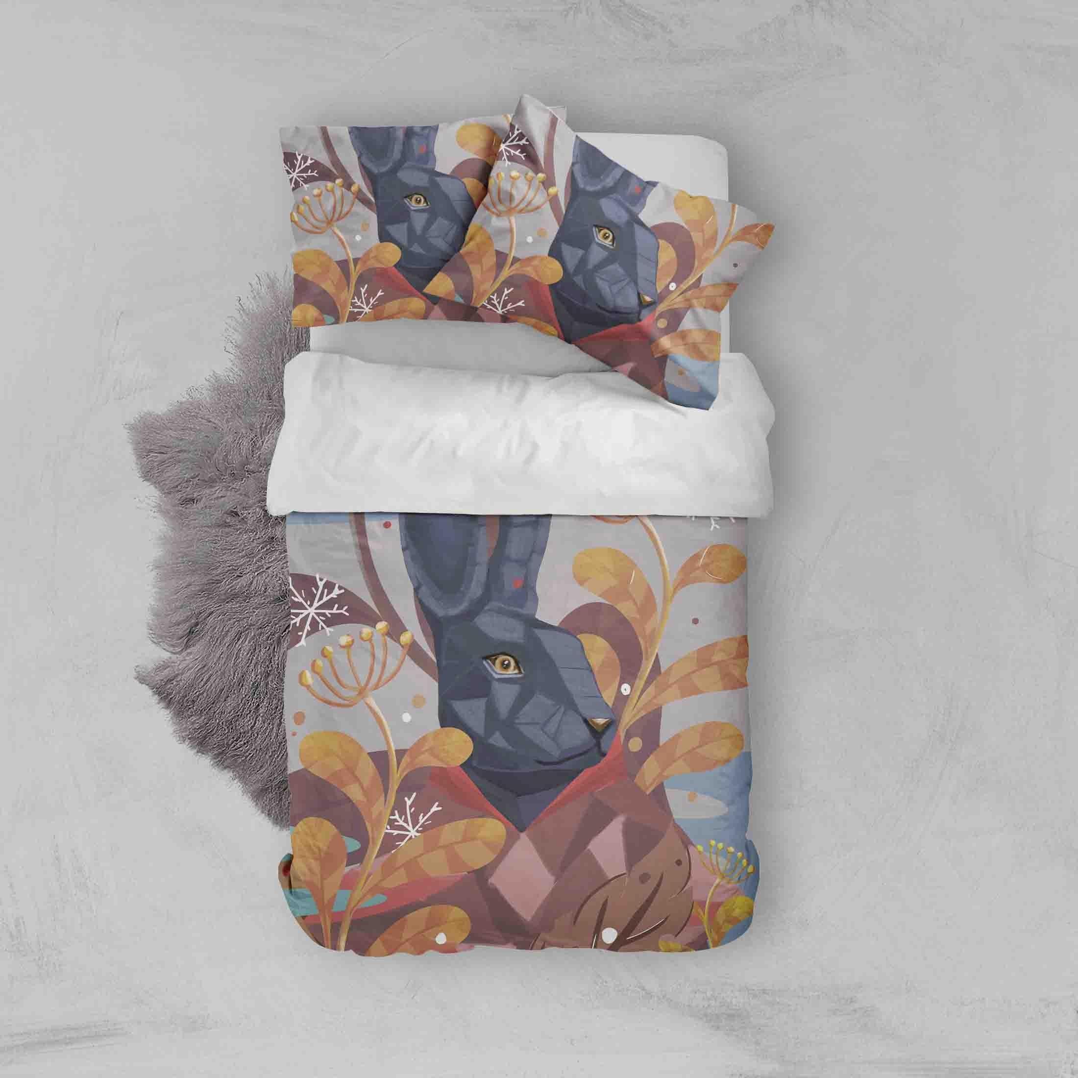 3D Animal Floral Snowflake Quilt Cover Set Bedding Set Pillowcases 127- Jess Art Decoration