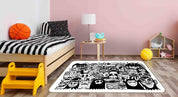 3D Abstract Monster Doodle Non-Slip Rug Mat 195- Jess Art Decoration