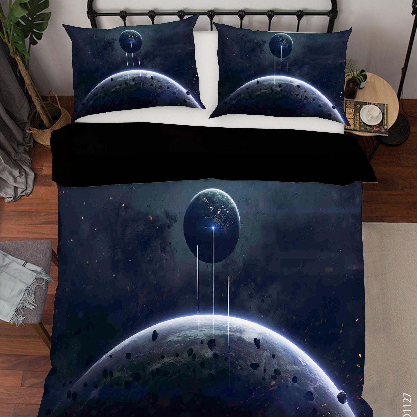 3D Abstract Dark Space Planet Science Quilt Cover Set Bedding Set Duvet Cover Pillowcases LXL- Jess Art Decoration