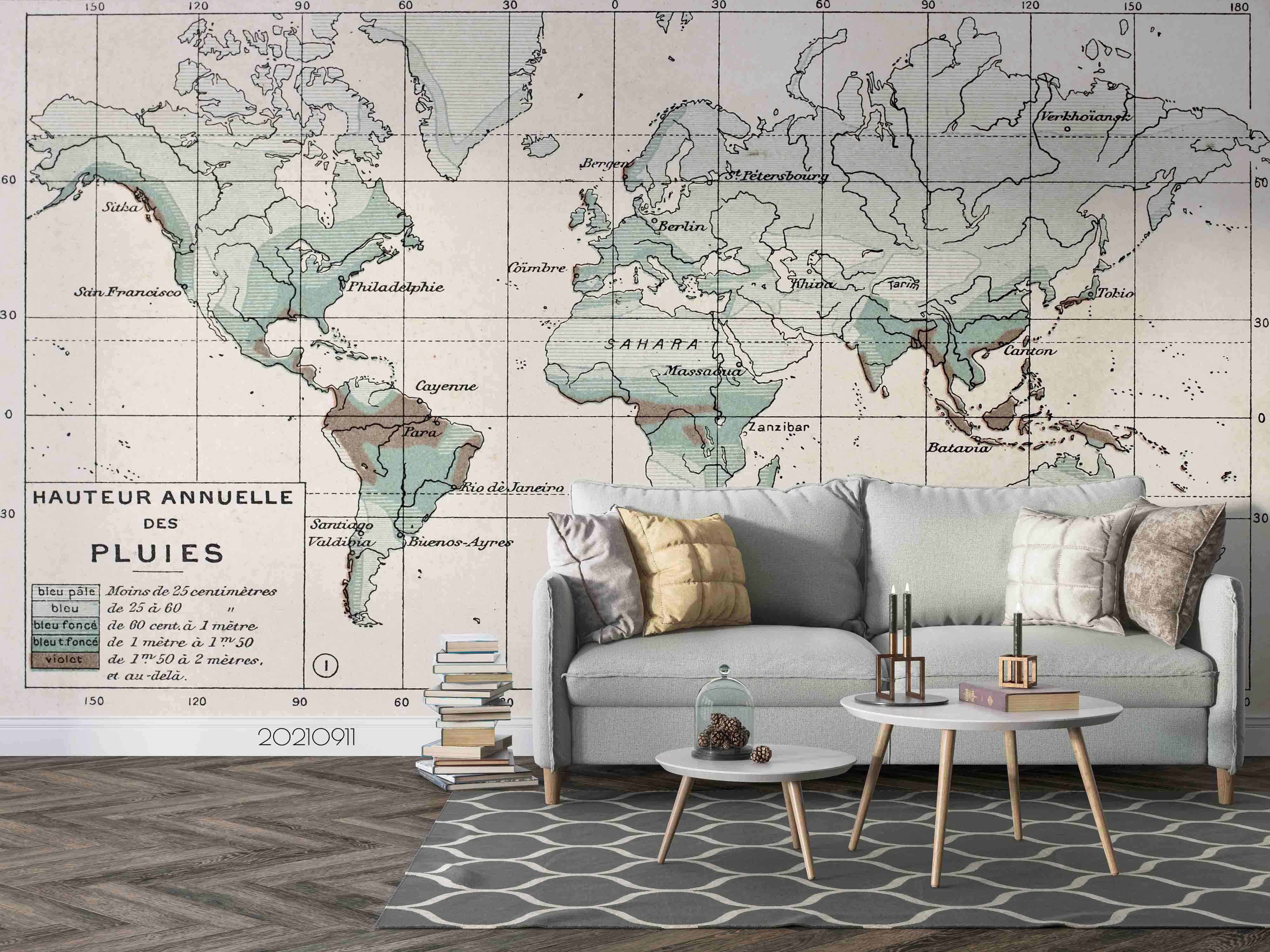 3D World Map Wall Mural Wallpaper LQH 833- Jess Art Decoration