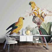 3D Parrot Birds Flowers Wall Mural Wallpaper SF63- Jess Art Decoration