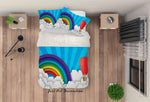 3D Cartoon Rainbow Balloon Quilt Cover Set Bedding Set Duvet Cover Pillowcases WJ 6815- Jess Art Decoration