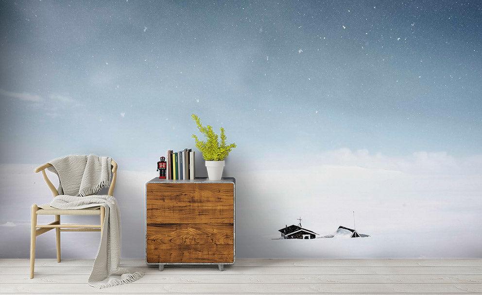 3D Winter Snow House Wall Mural Wallpaper SF88- Jess Art Decoration