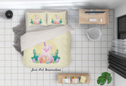 3D Yellow Rabbit Quilt Cover Set Bedding Set Pillowcases 115- Jess Art Decoration