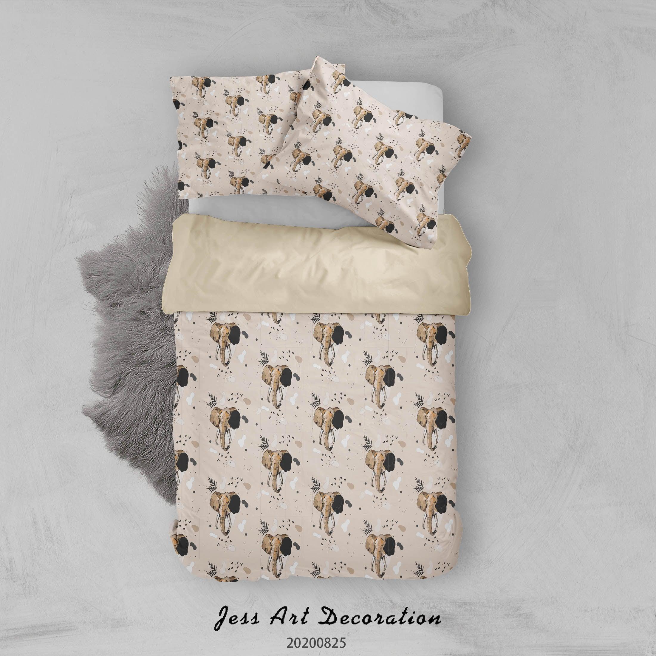 3D Animal Nature Elephant Pattern Quilt Cover Set Bedding Set Duvet Cover Pillowcases WJ 3327- Jess Art Decoration