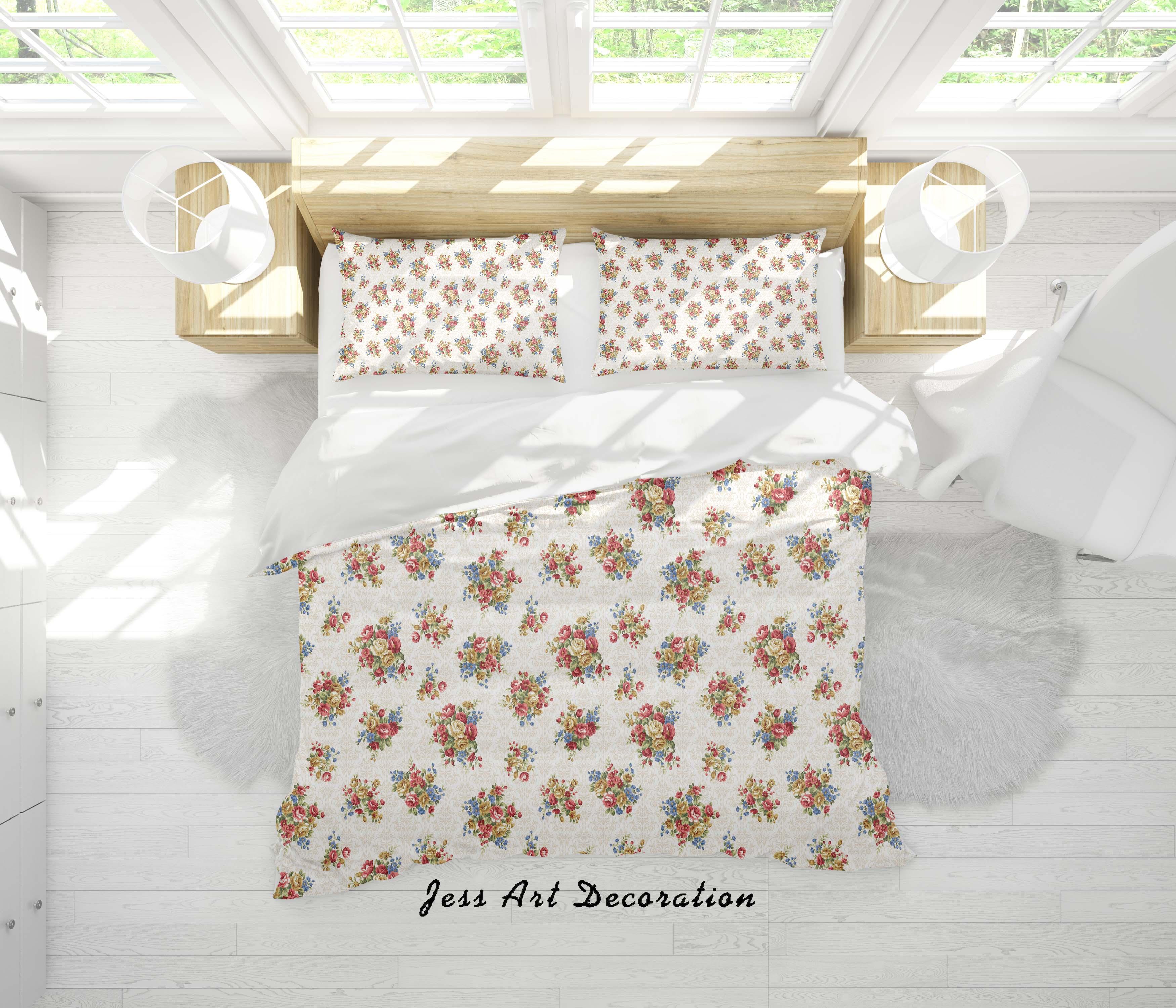 3D Flowers Floral Quilt Cover Set Bedding Set Duvet Cover Pillowcases SF123- Jess Art Decoration