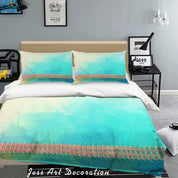 3D Green Watercolor Fence Quilt Cover Set Bedding Set Pillowcases 66- Jess Art Decoration