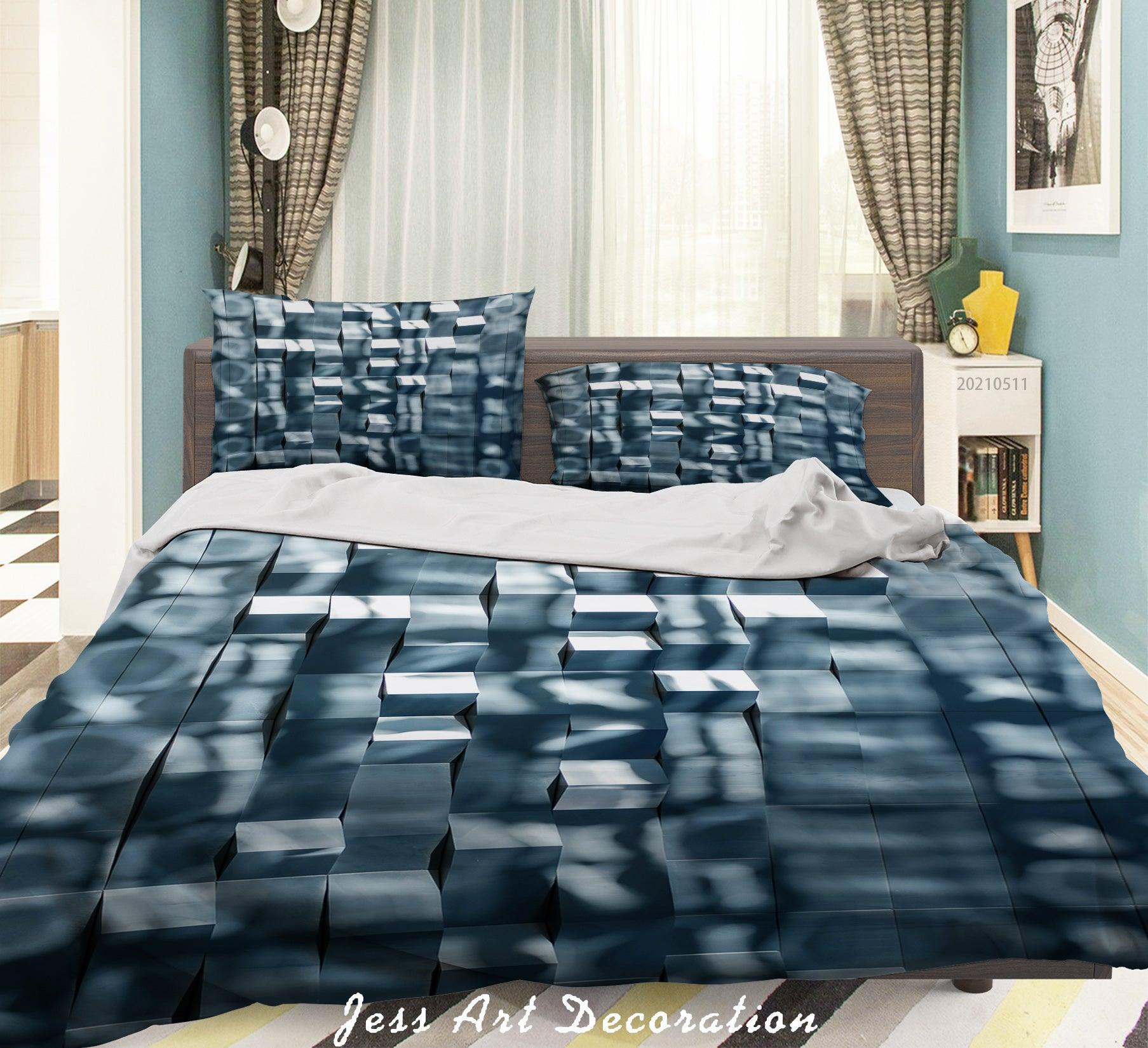 3D Abstract Geometry Square Quilt Cover Set Bedding Set Duvet Cover Pillowcases 597- Jess Art Decoration