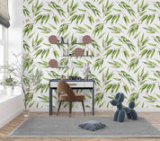 3D Fresh Green Leaf Flower Wall Mural Wallpaper GD 2800- Jess Art Decoration