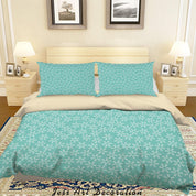 3D Green Snowflake Quilt Cover Set Bedding Set Duvet Cover Pillowcases SF03- Jess Art Decoration