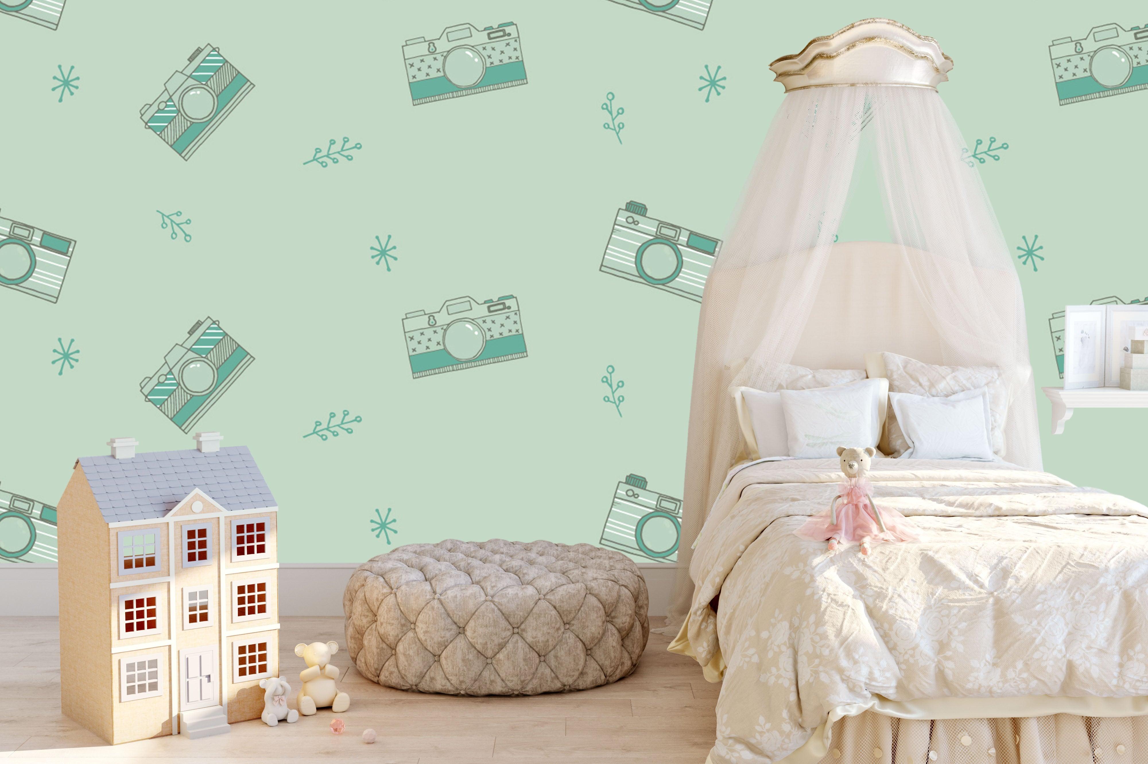 3D Green Camera Wall Mural Wallpaper 57- Jess Art Decoration