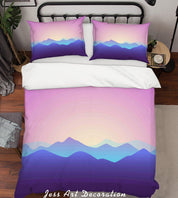 3D Pink Blue Mountains Quilt Cover Set Bedding Set Pillowcases 22- Jess Art Decoration
