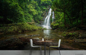3D Green Forest Waterfall Landscape Wall Mural Wallpaper LQH 265- Jess Art Decoration