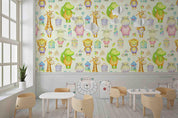 3D  Animal Cute Cartoon Pattern Color Wall Mural Wallpaper SWW561- Jess Art Decoration