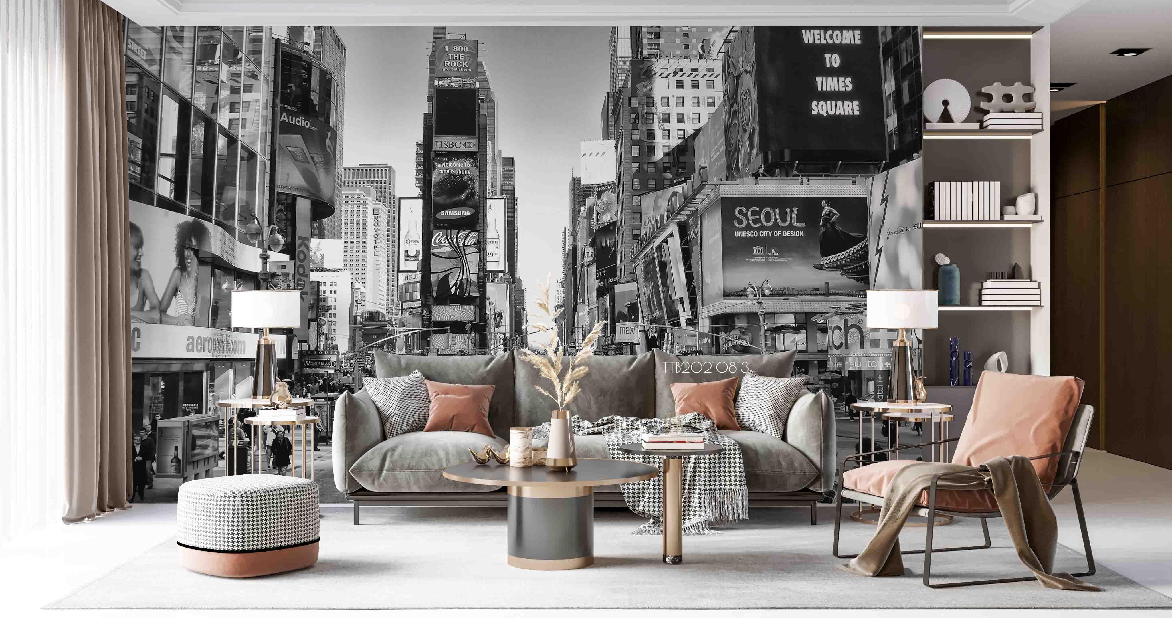 3D City Building Black White Photo Wall Mural WallpaperSWW5142- Jess Art Decoration