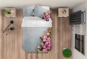 3D Hand Drawn Pink Floral Quilt Cover Set Bedding Set Duvet Cover Pillowcases 136- Jess Art Decoration