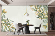 3D Hand Draw Plant Leaf  Paint Gold Wall Mural Wallpaper SWW1136- Jess Art Decoration