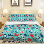 3D Cartoon Dolphin Starfish Quilt Cover Set Bedding Set Pillowcases 89- Jess Art Decoration