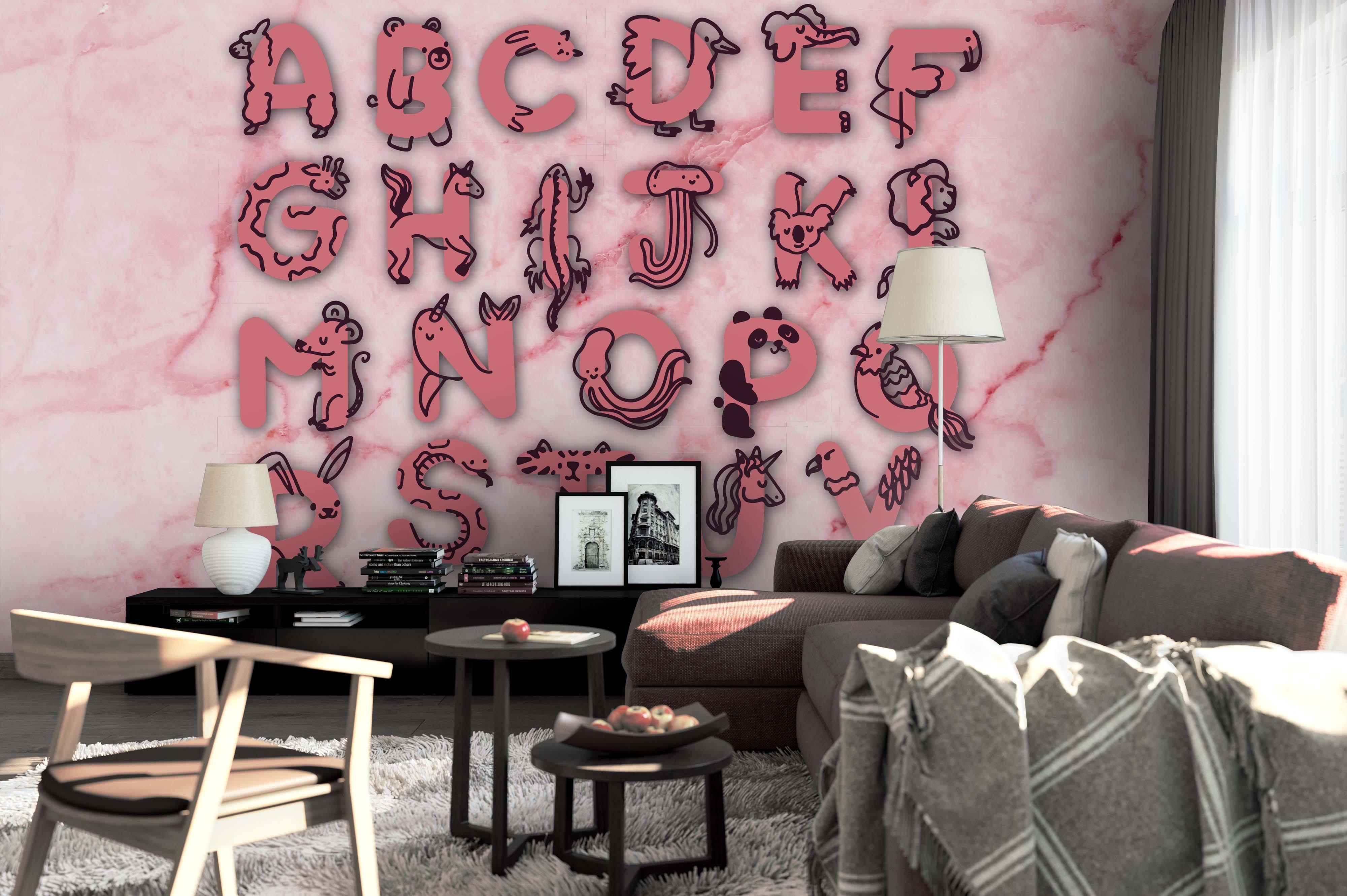3D Pink Letter Wall Mural Wallpaper 52- Jess Art Decoration