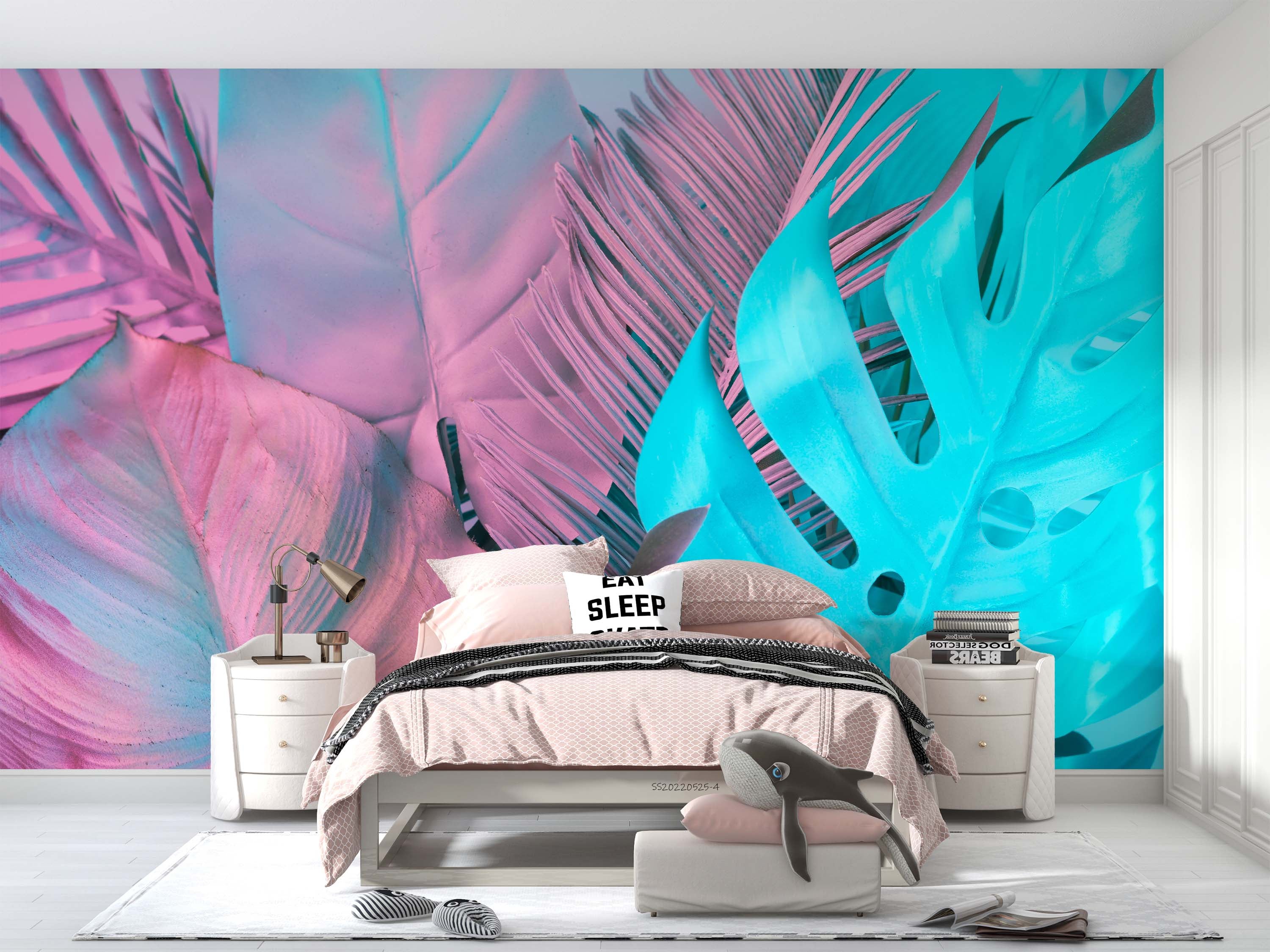 3D Colorful Tropical Leaf Pattern Wall Mural Wallpaper GD 720- Jess Art Decoration