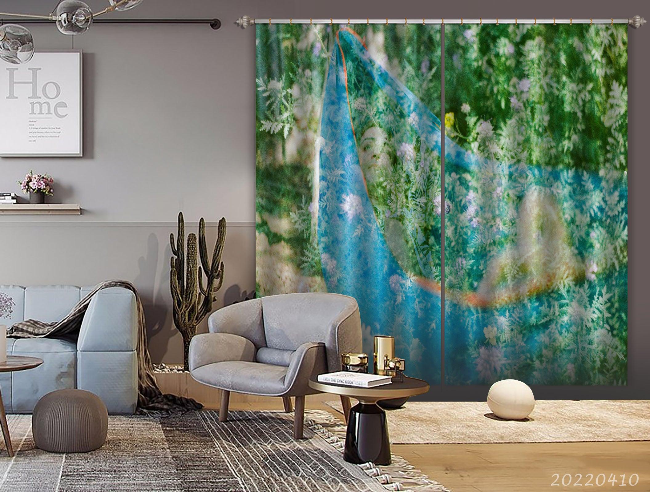 3D Plant Leaf Hammock Woman Curtains and Drapes GD 3962- Jess Art Decoration