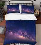 3D Purple Sky Quilt Cover Set Bedding Set Pillowcases 130- Jess Art Decoration