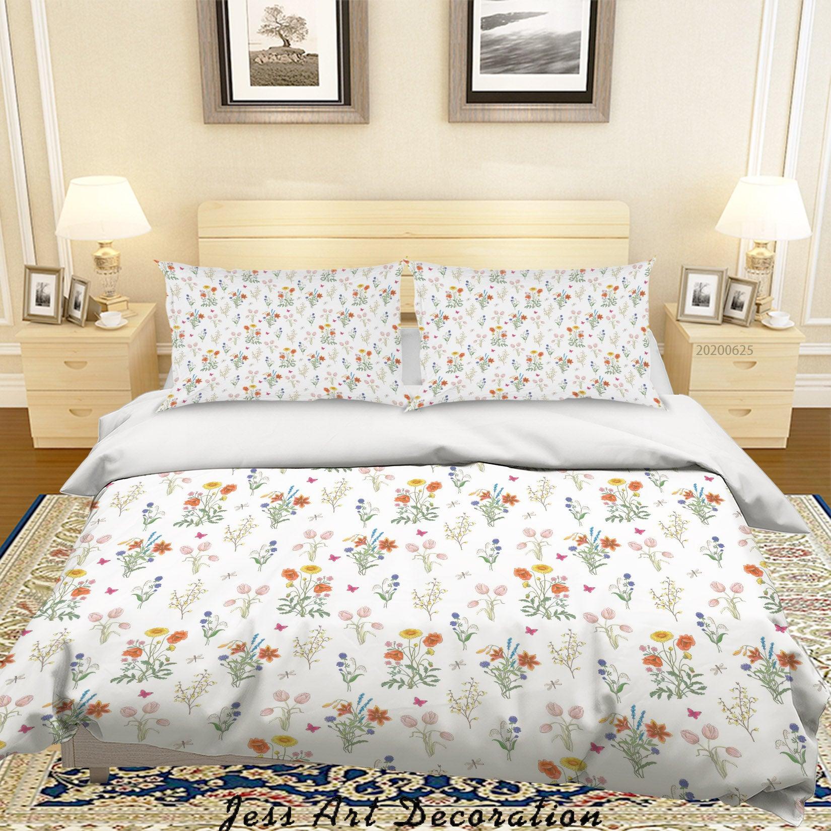 3D White Floral Quilt Cover Set Bedding Set Duvet Cover Pillowcases SF138- Jess Art Decoration