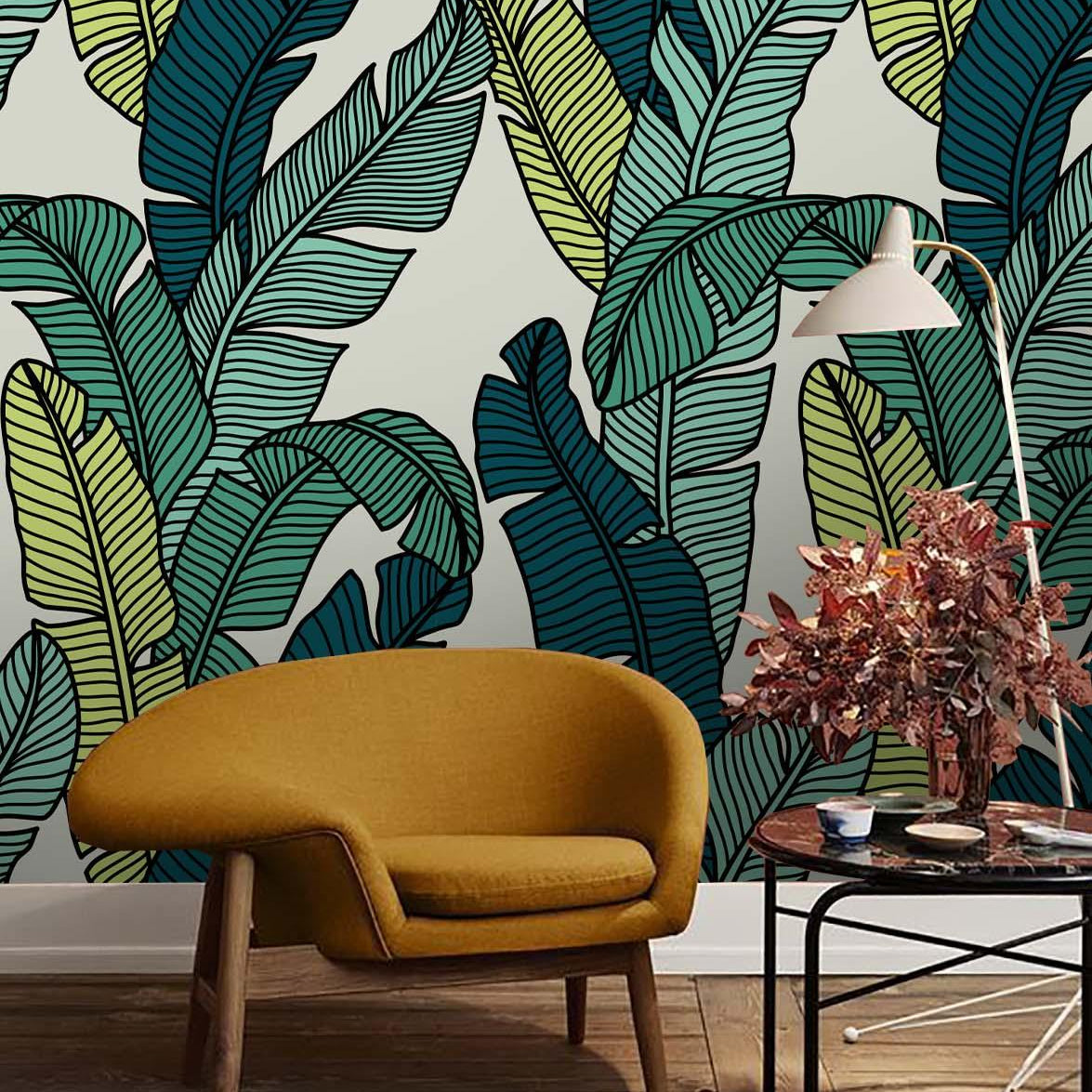 3D Green Leaves Wall Mural Wallpaper 63- Jess Art Decoration