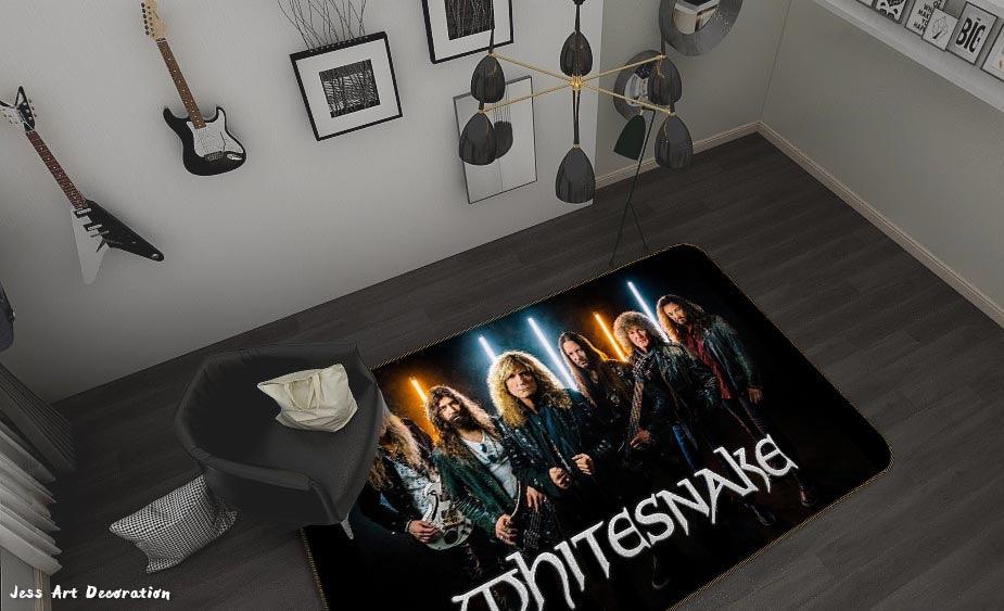 3D Whitesnake Rock Band Non-Slip Rug Mat 227- Jess Art Decoration