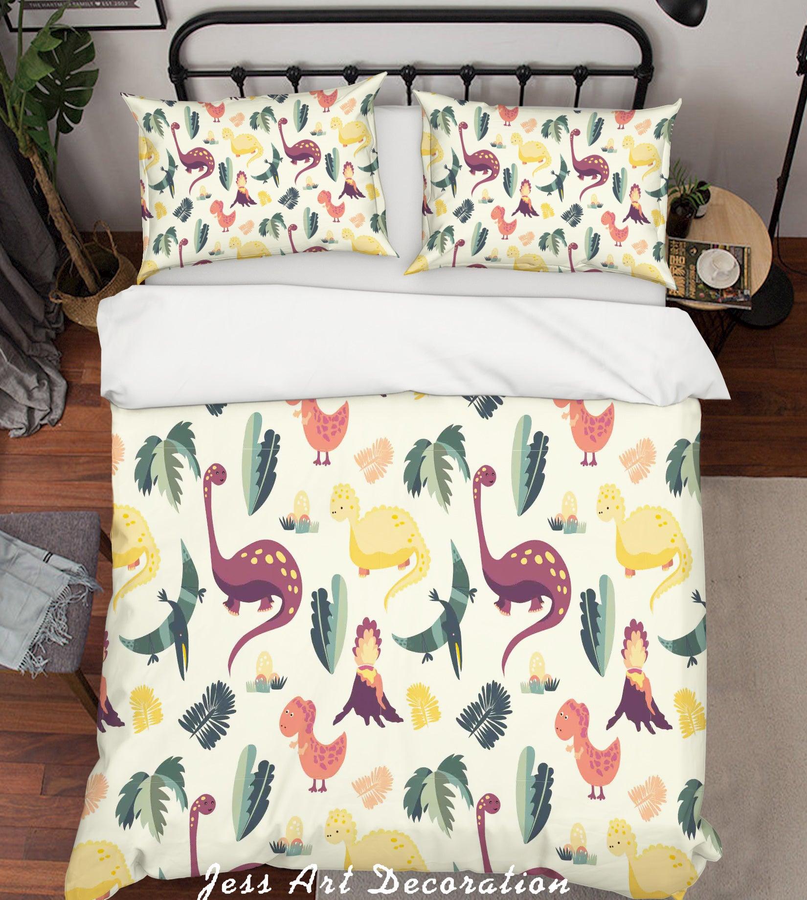 3D Cartoon Dinosaur Quilt Cover Set Bedding Set Pillowcases 71- Jess Art Decoration